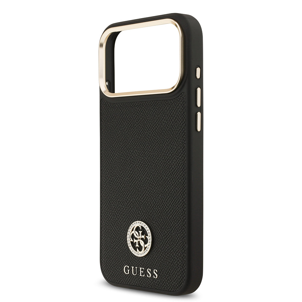 Guess iPhone 17 Pro Max Orjinal Lisanslı M-safe Şarj Özellikli Grained Yazı ve Taşlı 4G Logolu Kılıf Guess iPhone 17 Pro Max Orjinal Lisanslı M-safe Şarj Özellikli Grained Yazı ve Taşlı 4G Logolu Kılıf